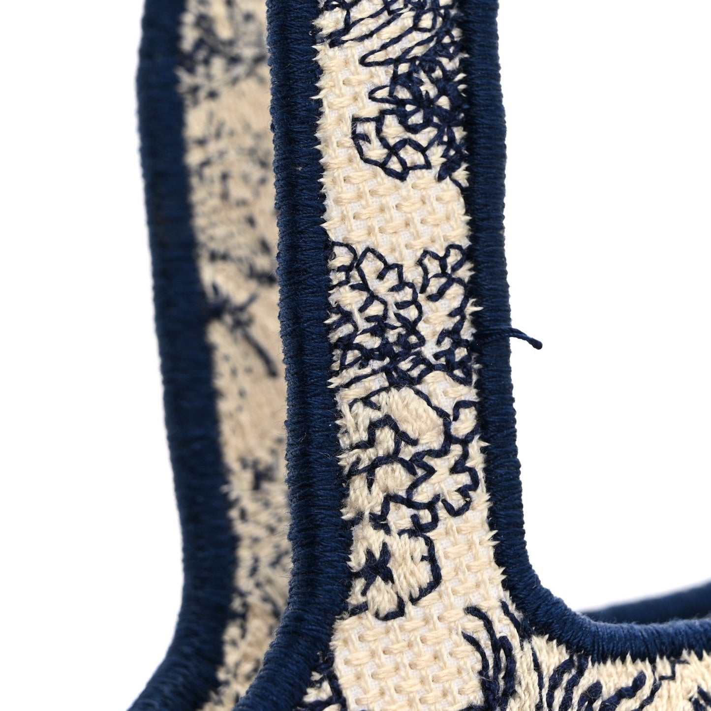 Canvas Embroidered Mini Toile De Jouy Book Tote Blue