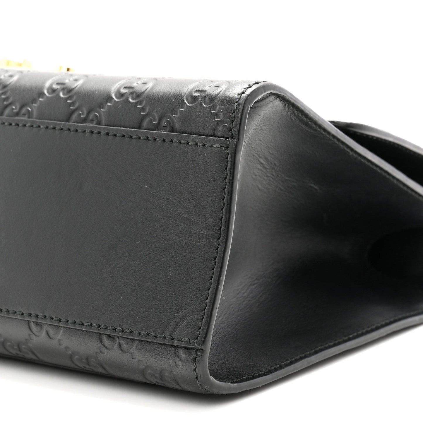 Guccissima Medium Padlock Shoulder Bag Black