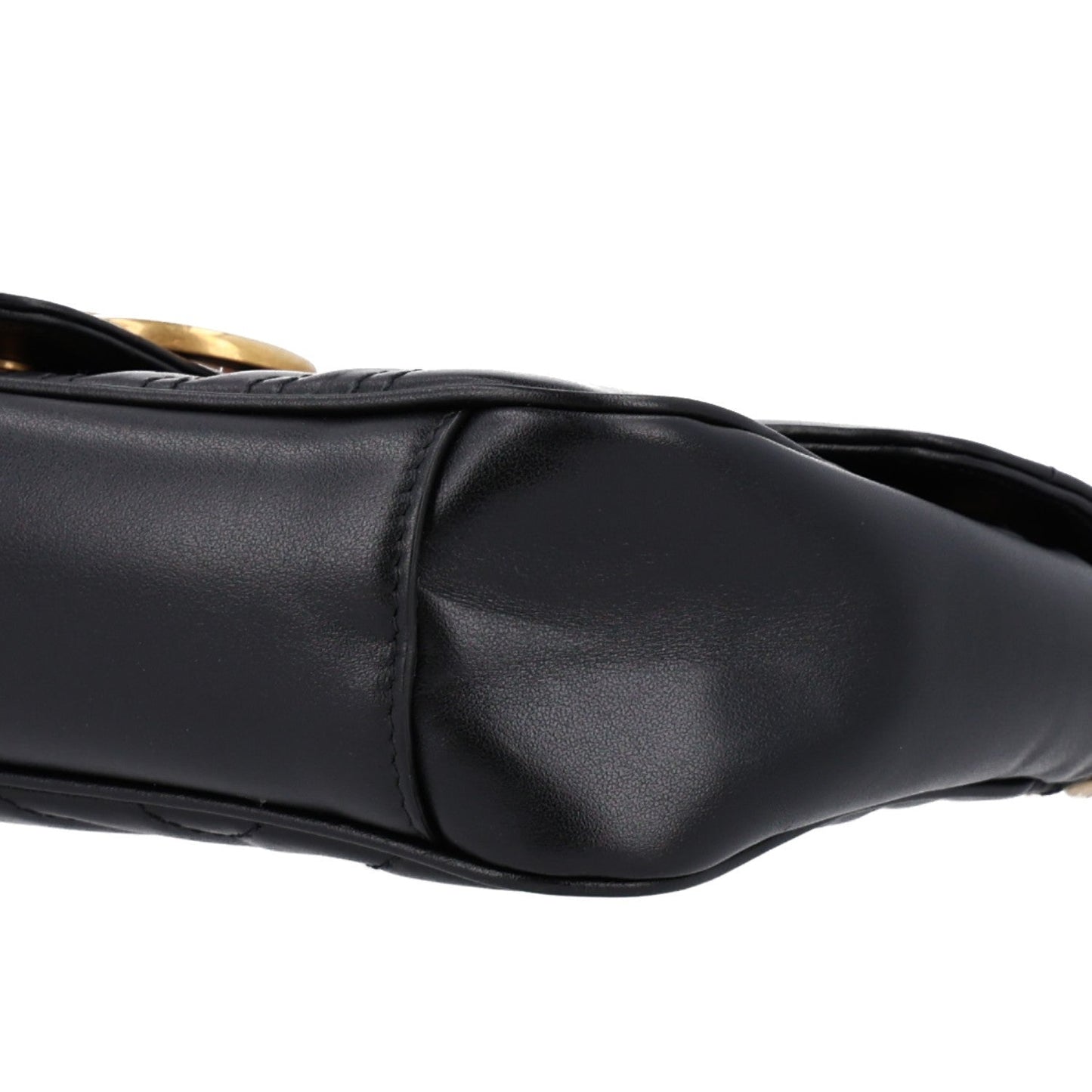 Calfskin Matelasse Small GG Marmont Shoulder Bag Black