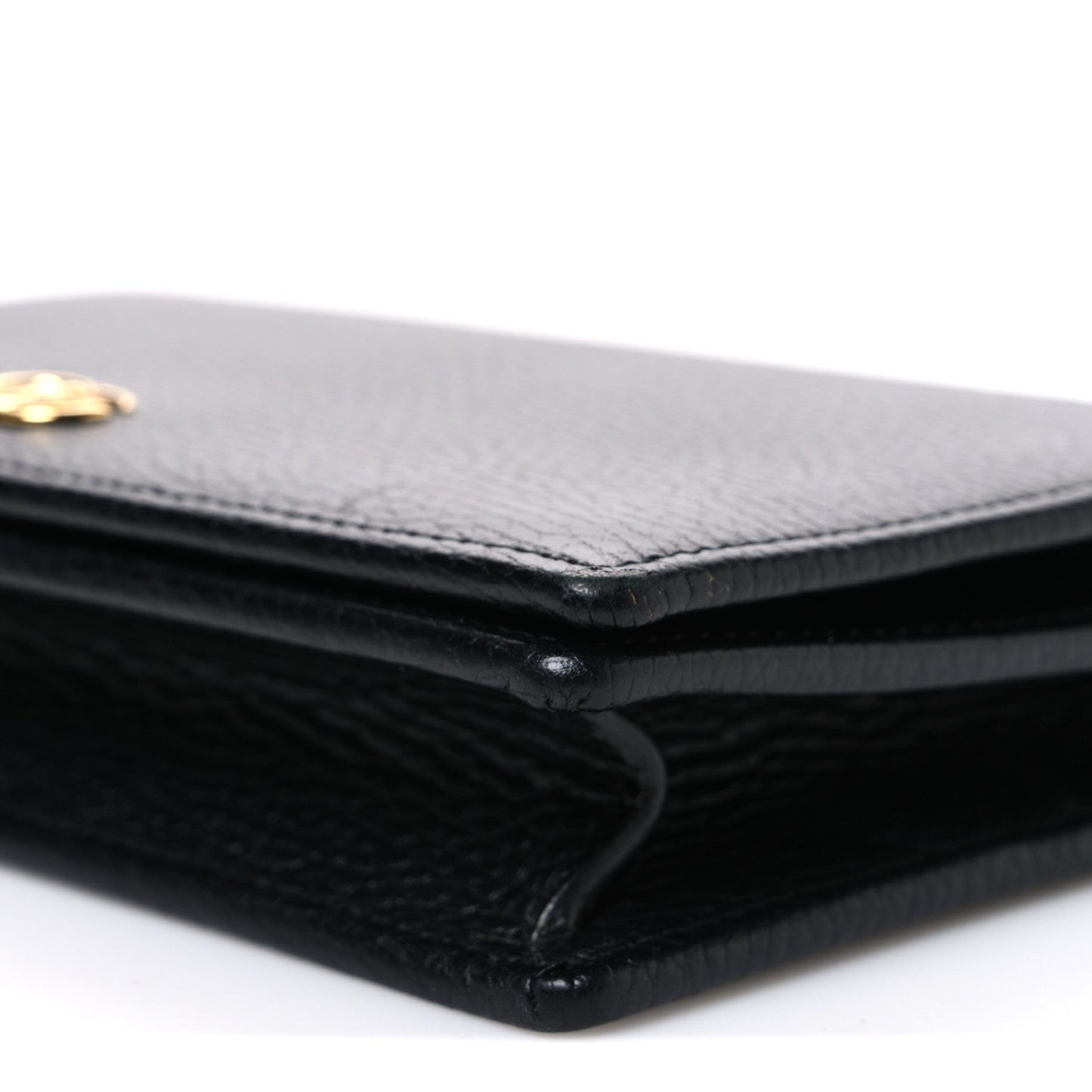 Calfskin Mini GG Marmont Chain Wallet Black