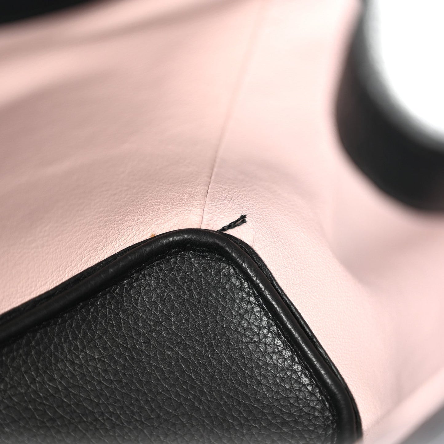 Grained Calfskin Small Open Bar Tote Black