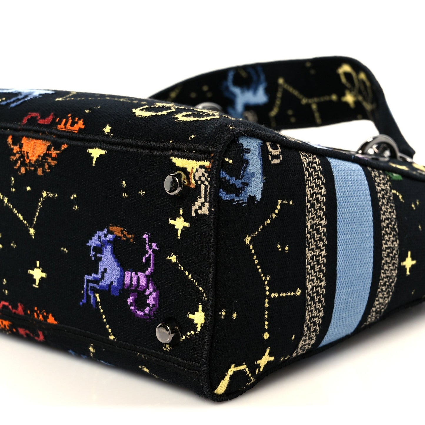 Canvas Pixel Zodiac Embroidered Medium Lady D-Lite Nero Multicolor