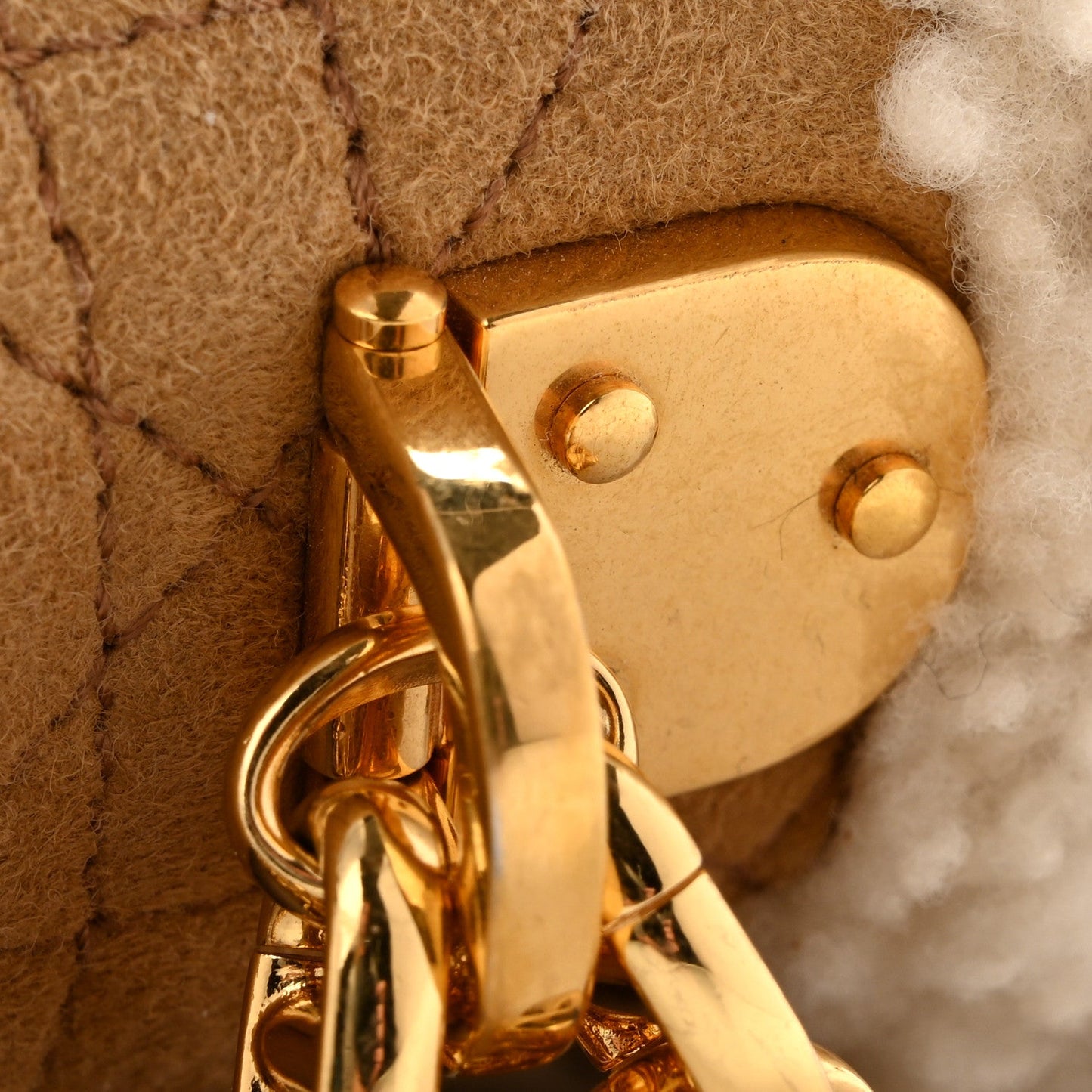 Shearling Cannage Large Caro Bag Camel