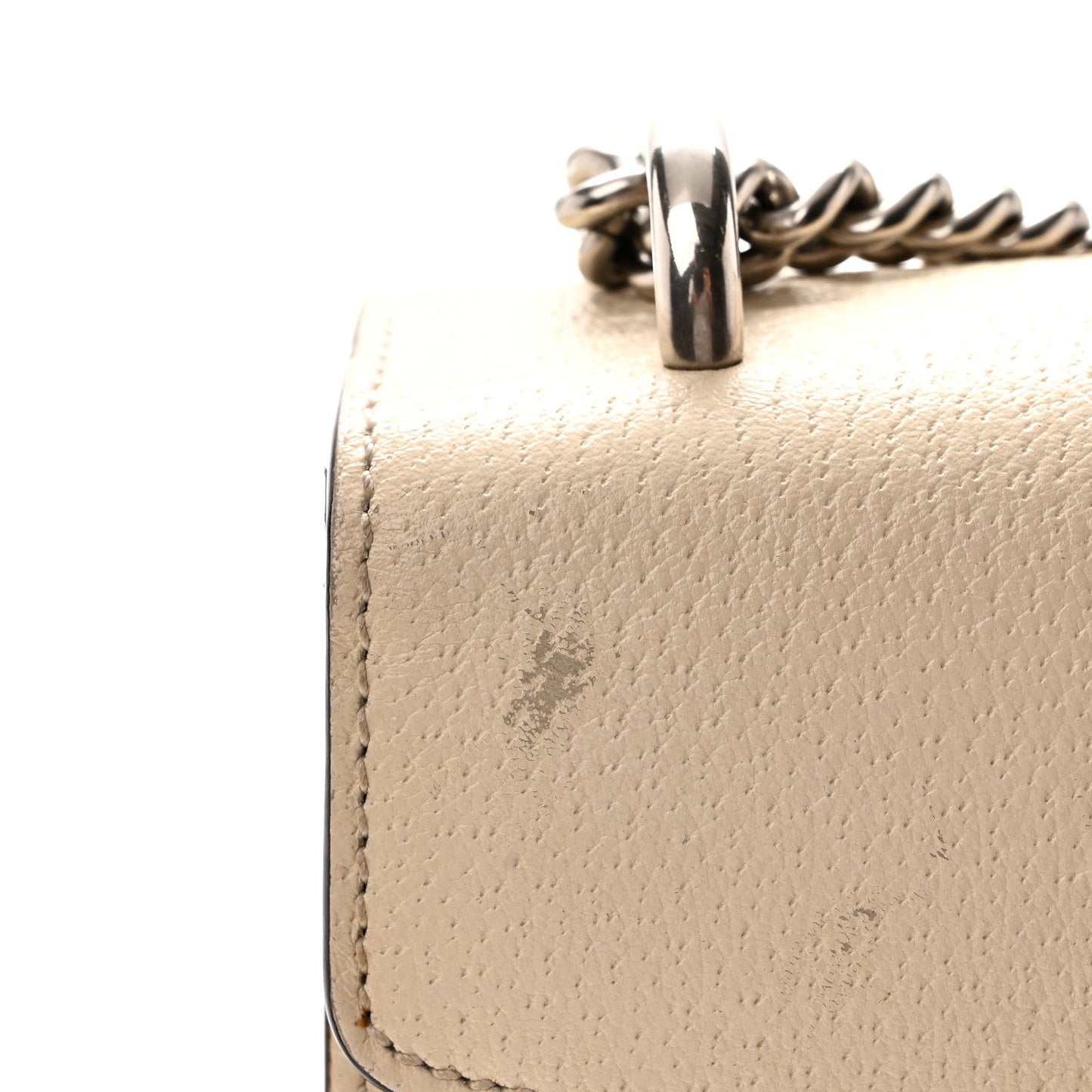 Textured Calfskin Crystal Small Dionysus Shoulder Bag Mystic White