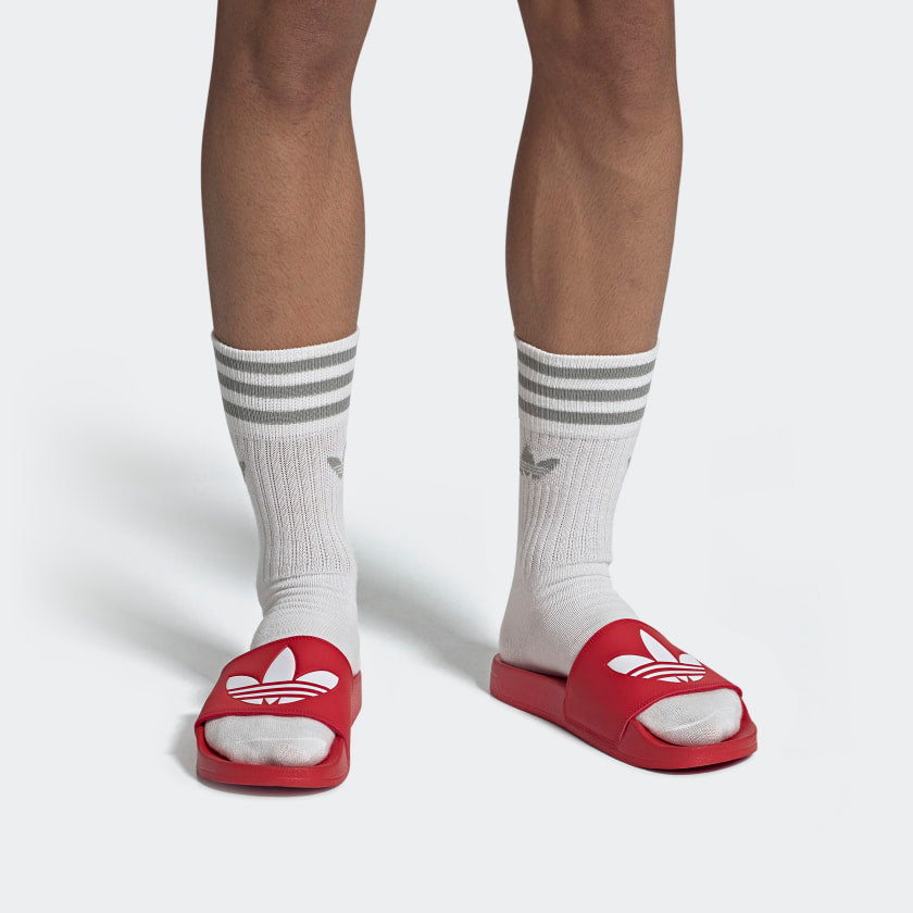 Adidas Original ADILETTE LITE SLIDES Men’s - LUSRED/FTWWHT/ROULUX