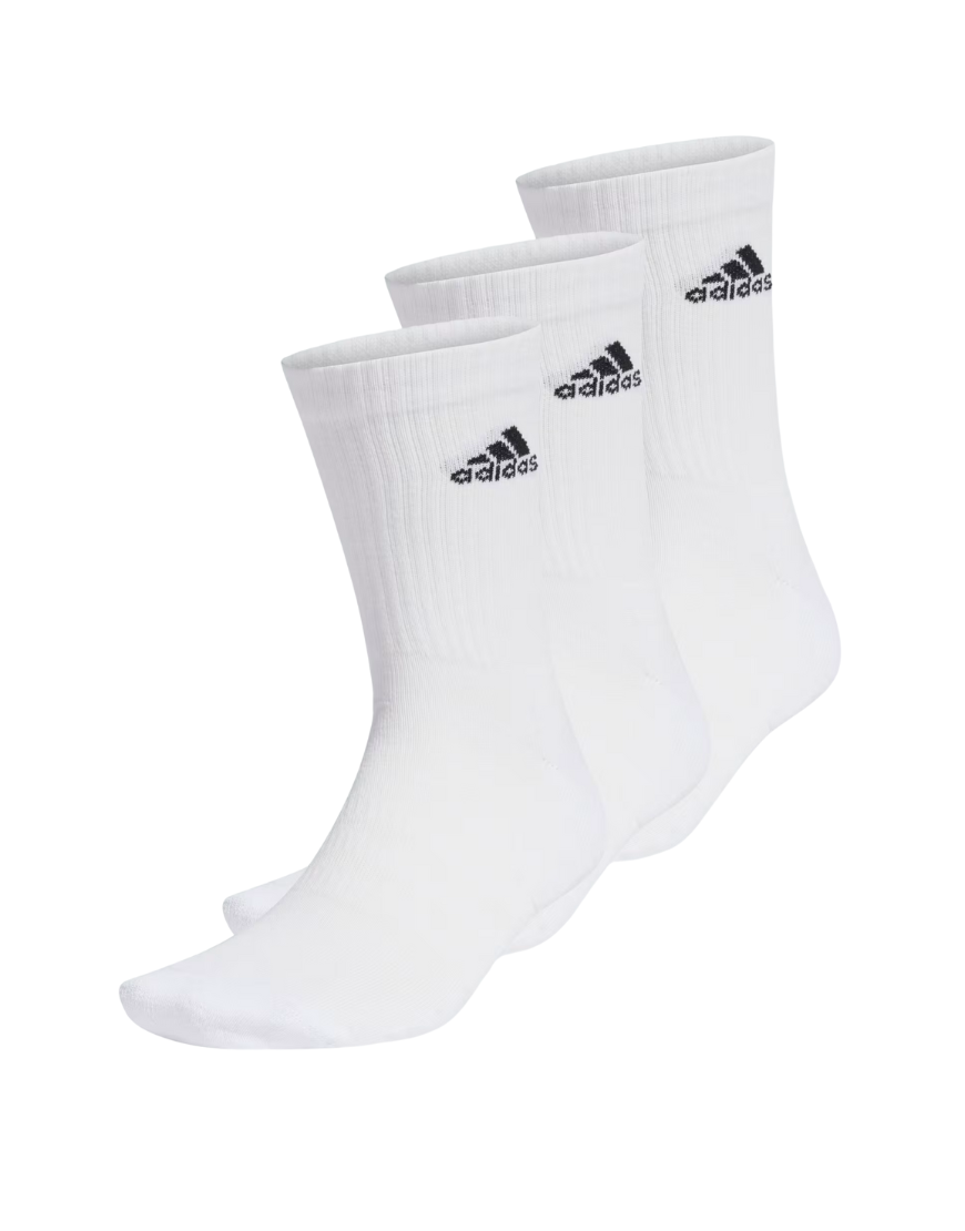 Cushioned Crew Socks 3 Pairs :White/Black