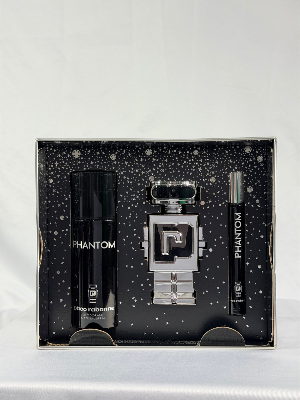Paco Rabanne Phantom Eau de Toilette Gift Set – 50ml + 150ml Deodorant Spray + 10ml Travel Spray