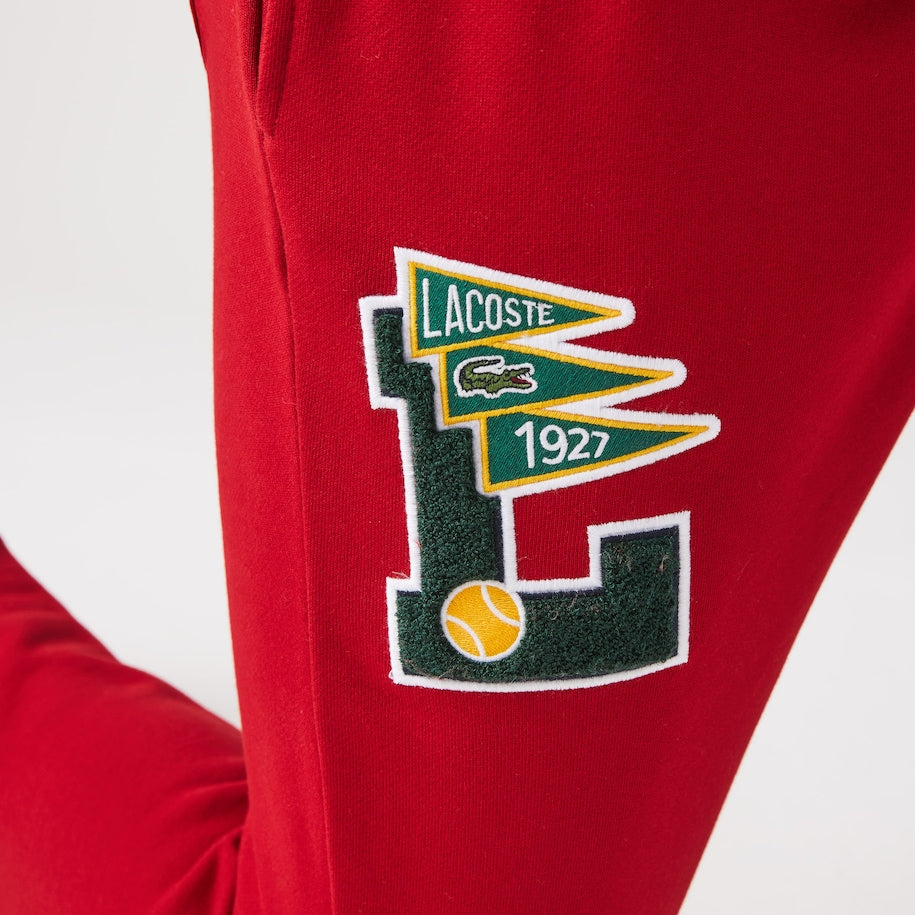 LACOSTE MEN’S L BADGE SWEATPANTS- BURGUNDY RED