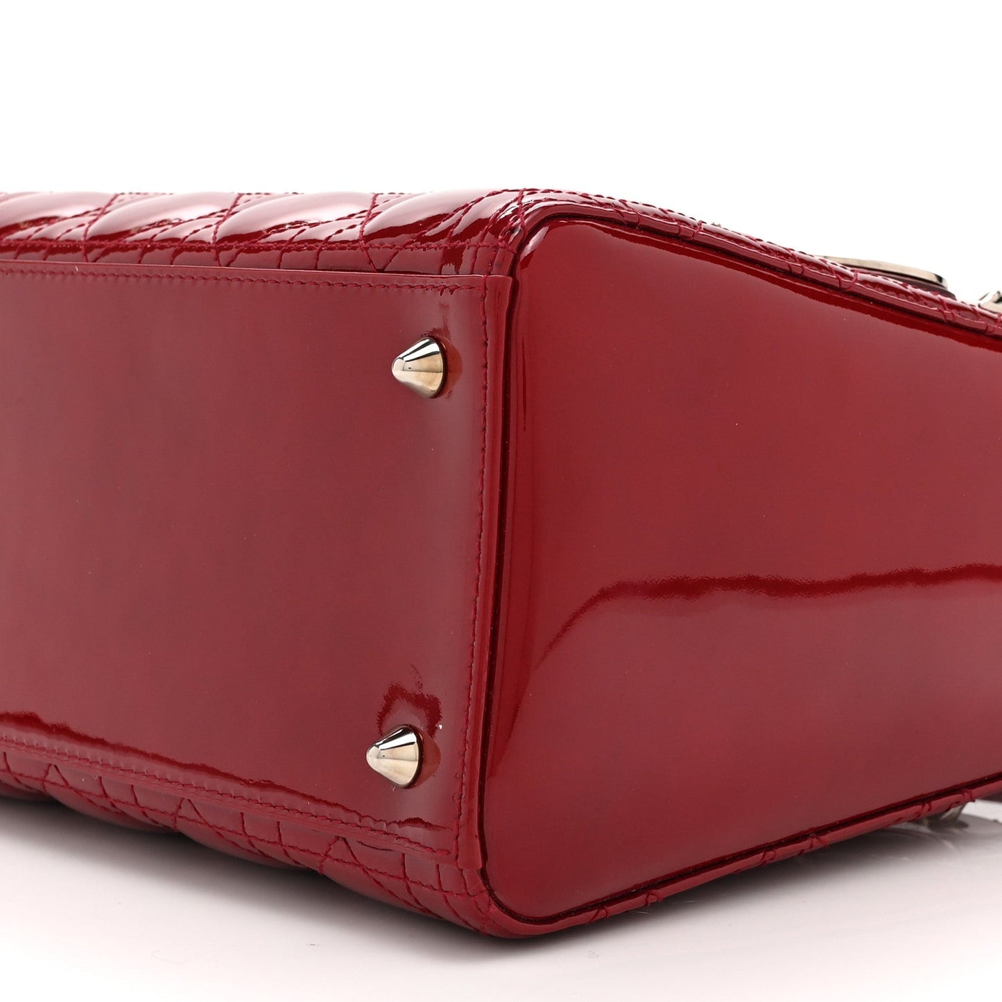 Patent Cannage Medium Lady Dior Red