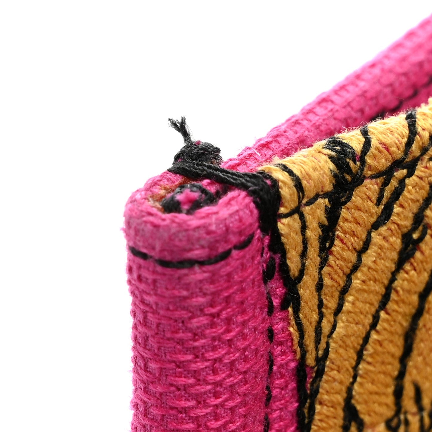 Canvas Embroidered Large Jungle Pop Book Tote Fuchsia Multicolor