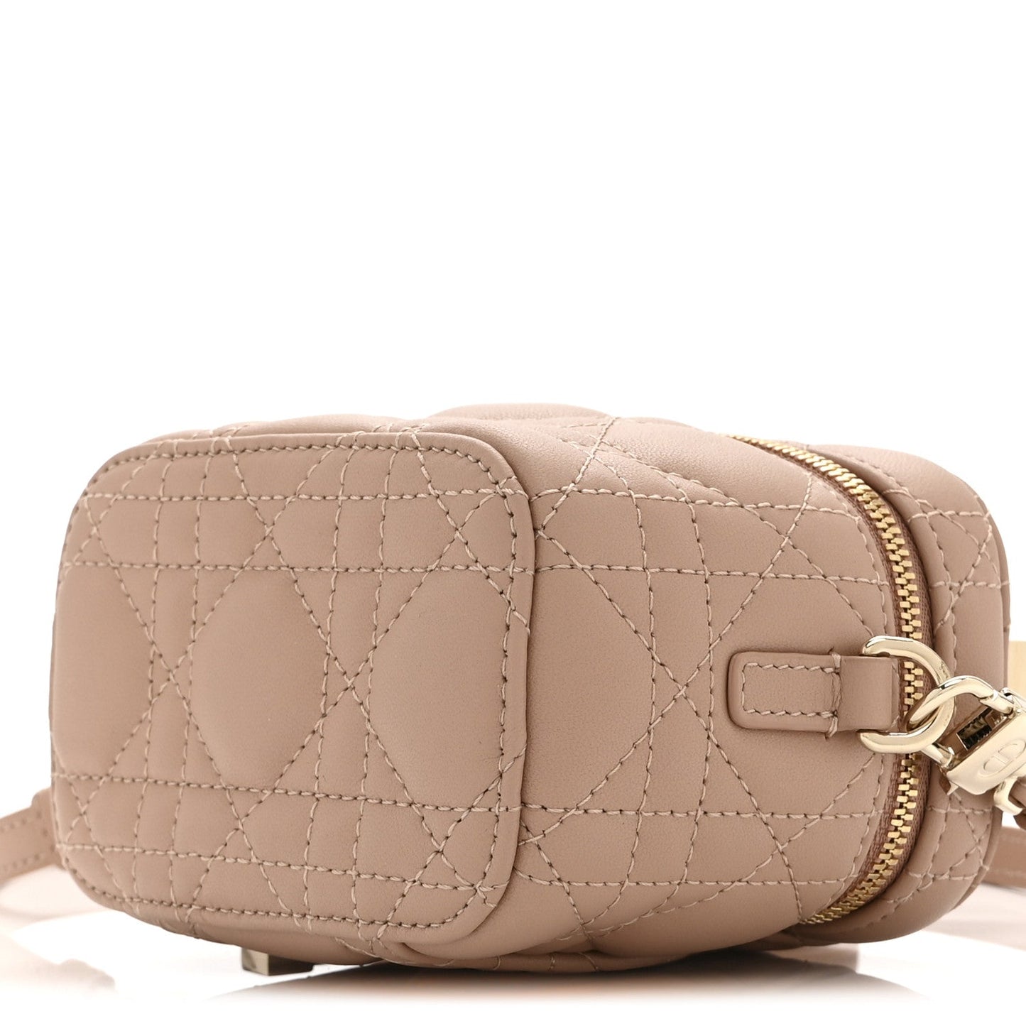 Lambskin Cannage Micro Lady Dior Vanity Case Rose Des Vents