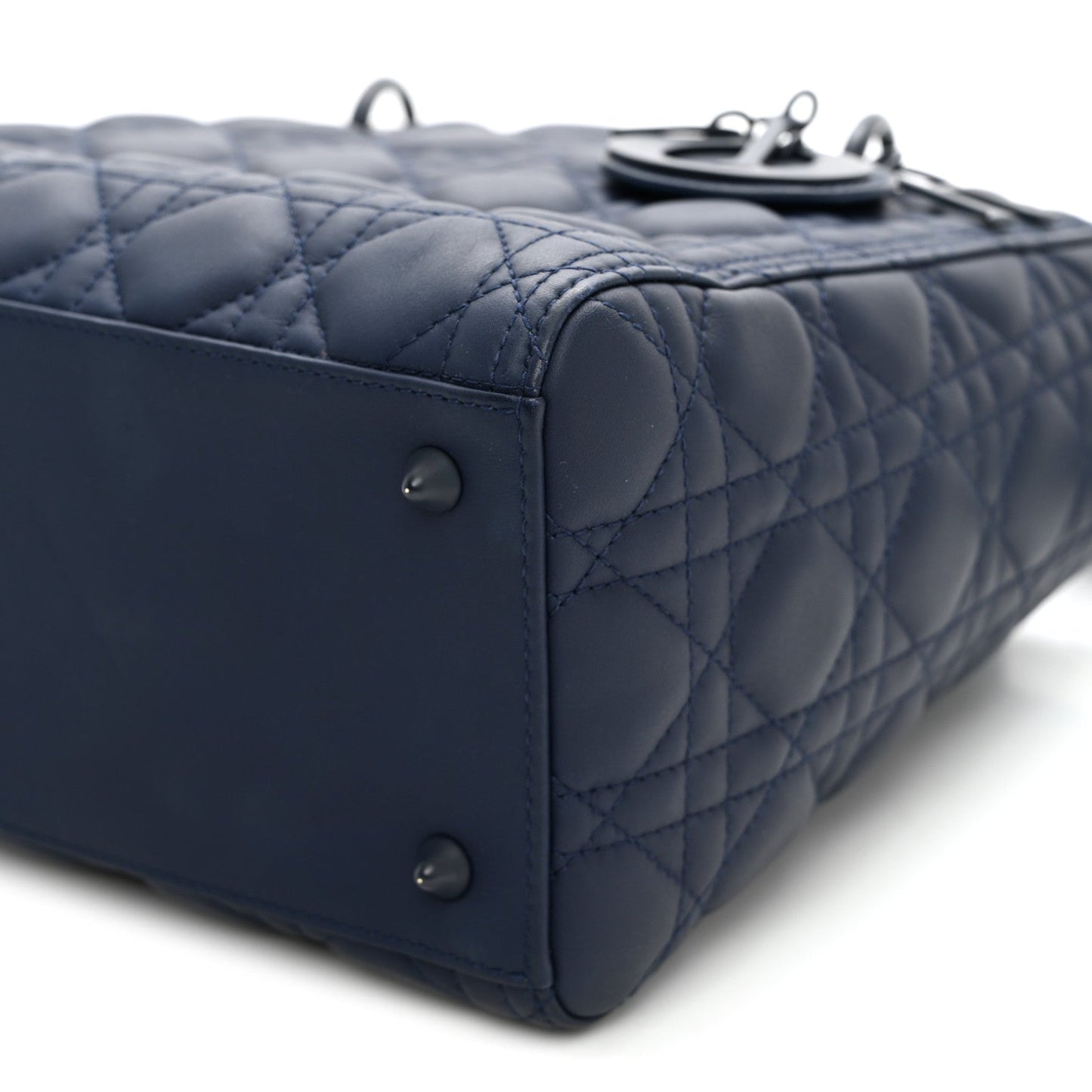 Ultra Matte Calfskin Cannage Medium Lady Dior Blue