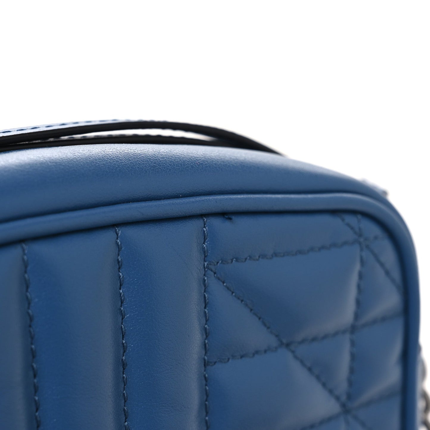 Calfskin Matelasse Aria Mini GG Marmont Chain Shoulder Bag Clear Blue