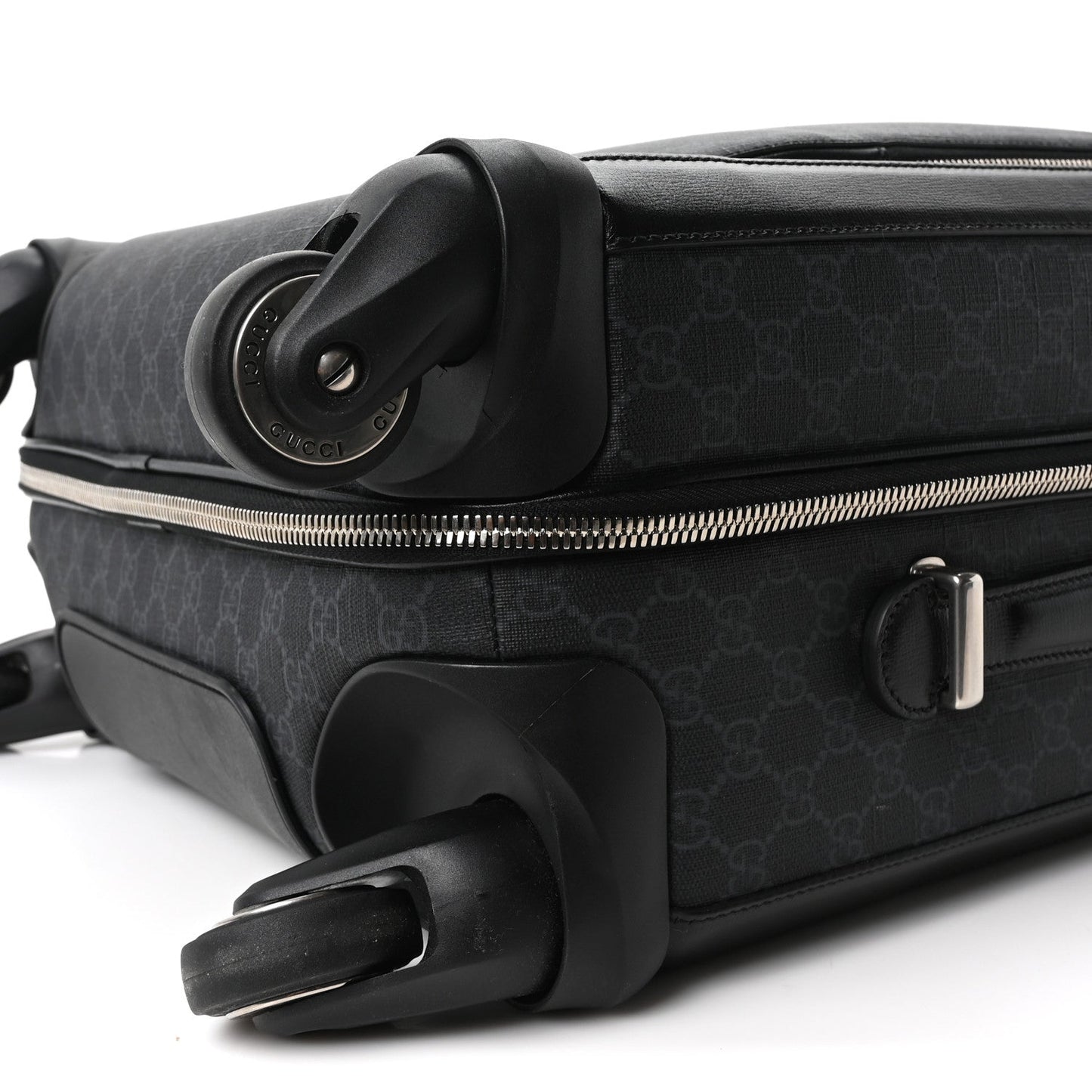 GG Supreme Monogram Four Wheel Suitcase Black Grey