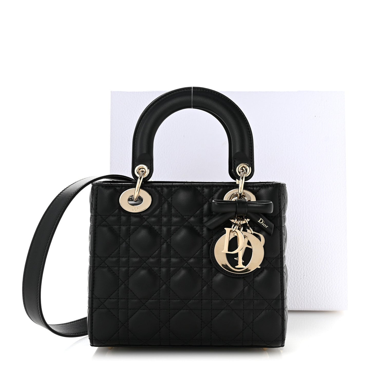 Lambskin Cannage Small Lady Dior Black