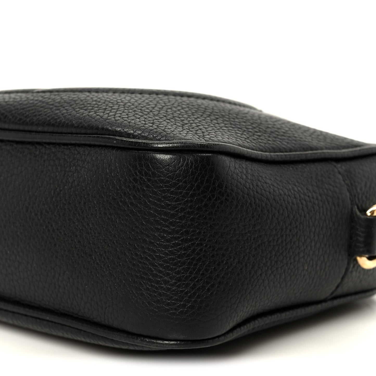 Pebbled Calfskin Small Soho Disco Bag Black