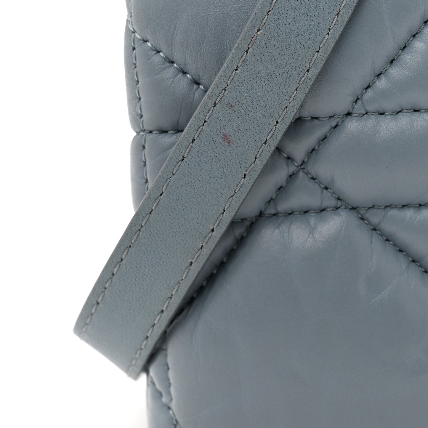 Lambskin Macrocannage Mini Dior Caro Bag Cloud Blue