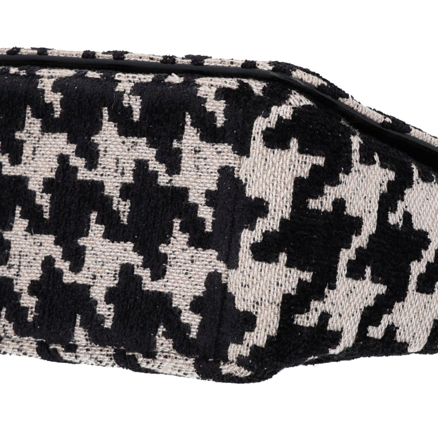 Technical Canvas Macro Houndstooth Medium Caro Bag Black White