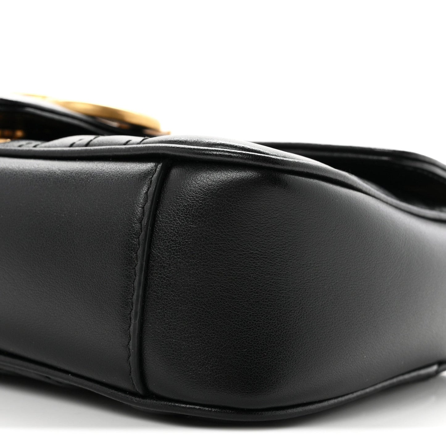 Calfskin Matelasse Mini GG Marmont Shoulder Bag Black