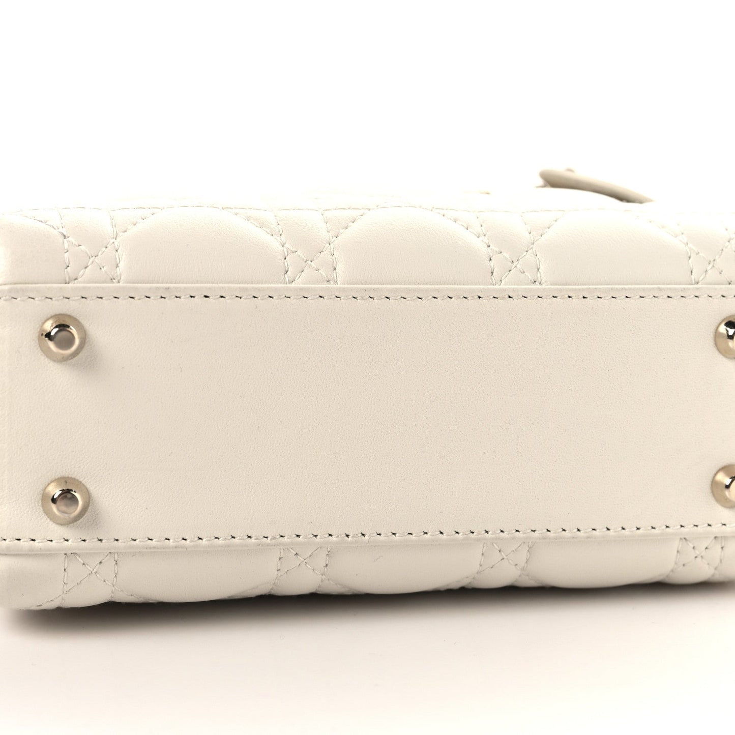 Lambskin Cannage Mini Lady Dior White