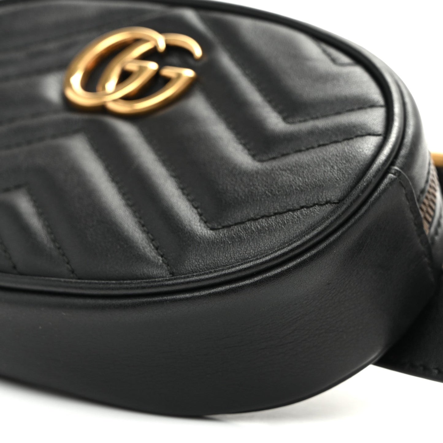 Calfskin Matelasse GG Marmont Belt Bag 75 30 Black