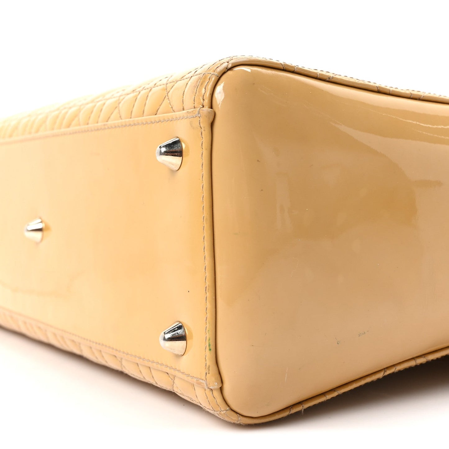 Patent Cannage Large Lady Dior Beige