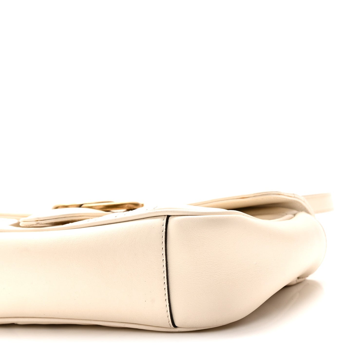 Calfskin Matelasse Mini GG Marmont Shoulder Bag White