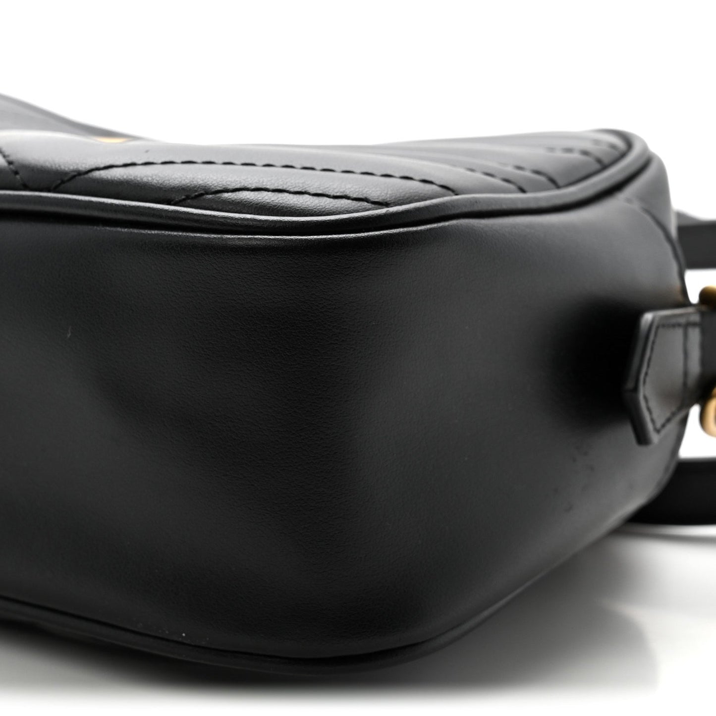Calfskin Matelasse Small GG Marmont Chain Shoulder Bag Black