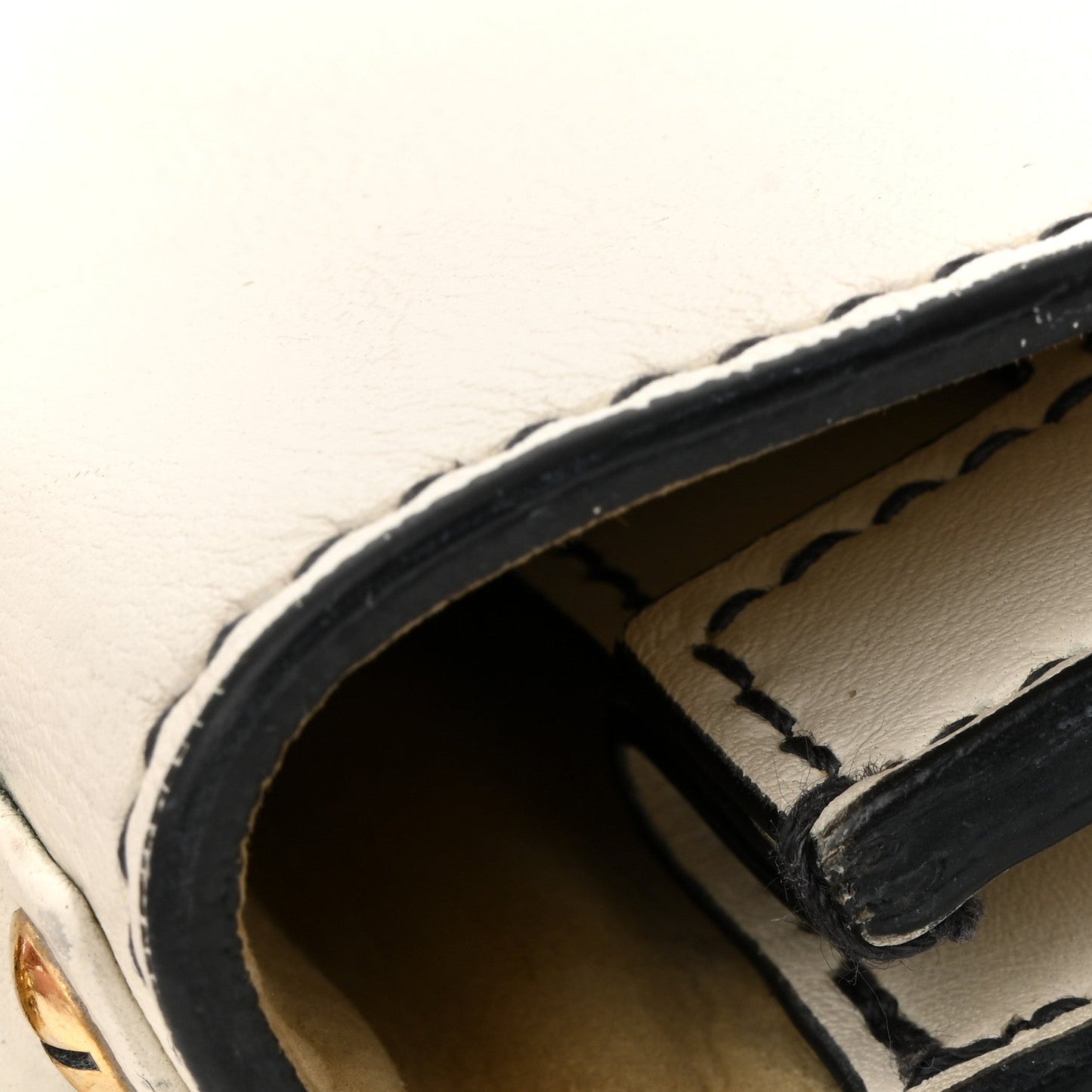 Calfskin J'Adior Chain Flap Bag Off White