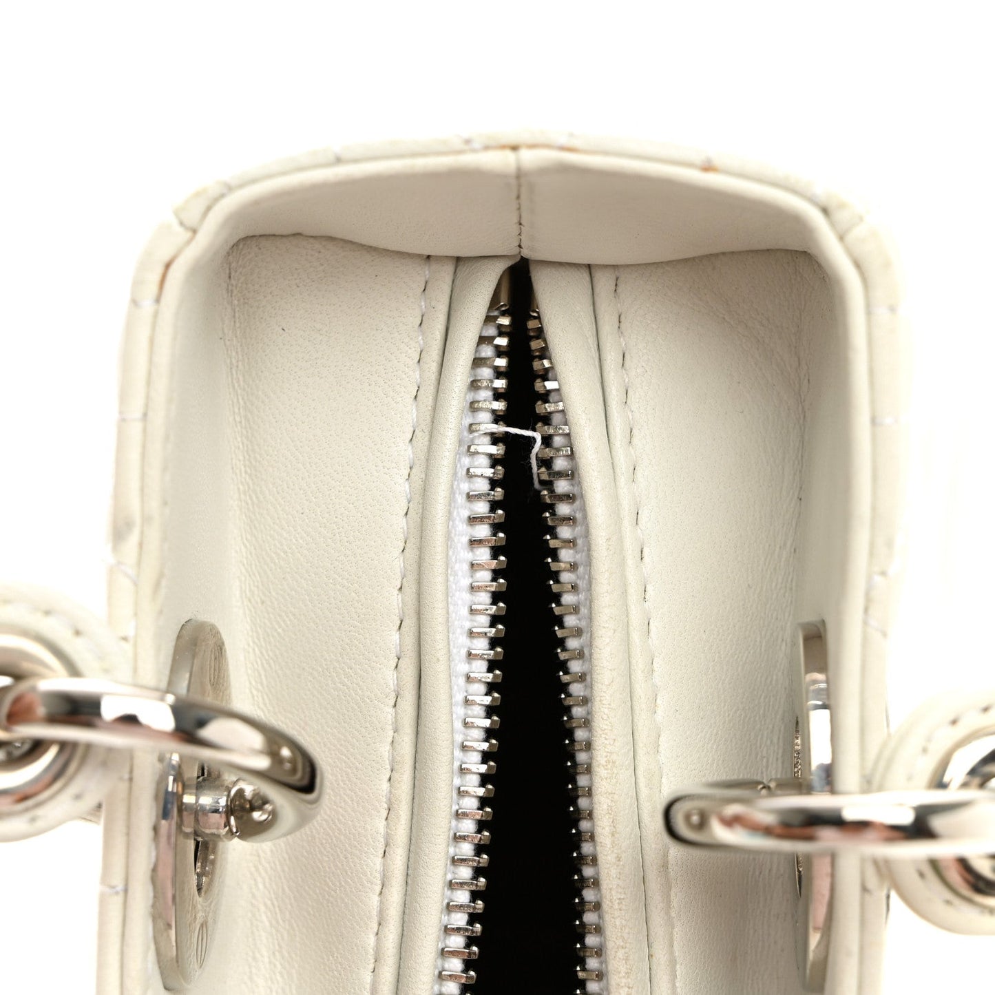 Lambskin Cannage Medium Lady Dior White