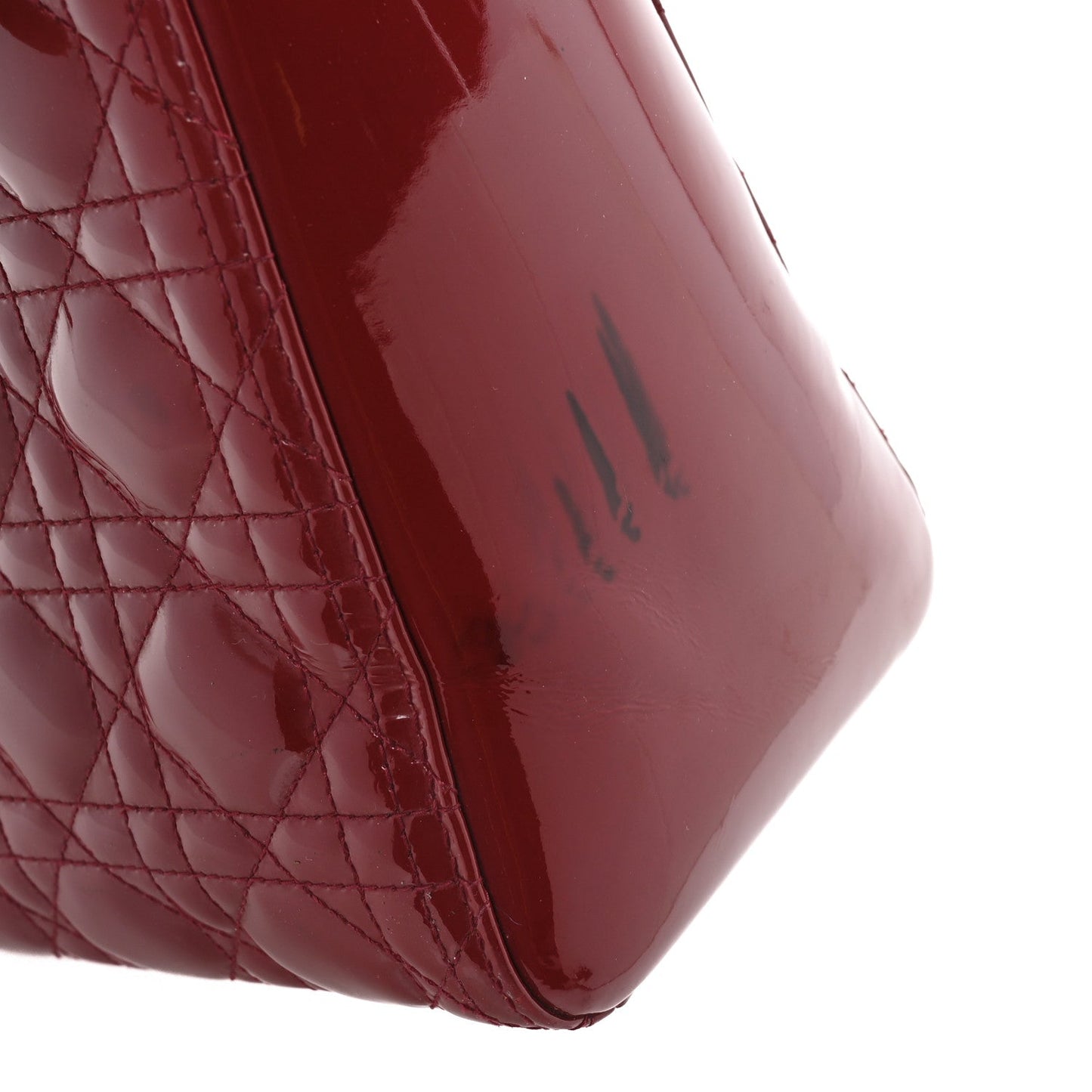 Patent Cannage Medium Lady Dior Red