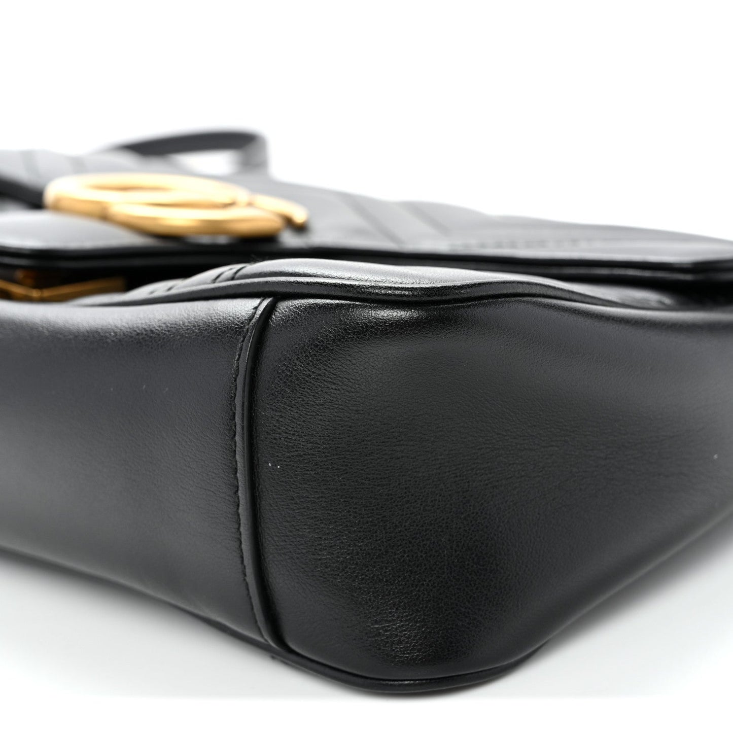 Calfskin Matelasse Small GG Marmont Shoulder Bag Black