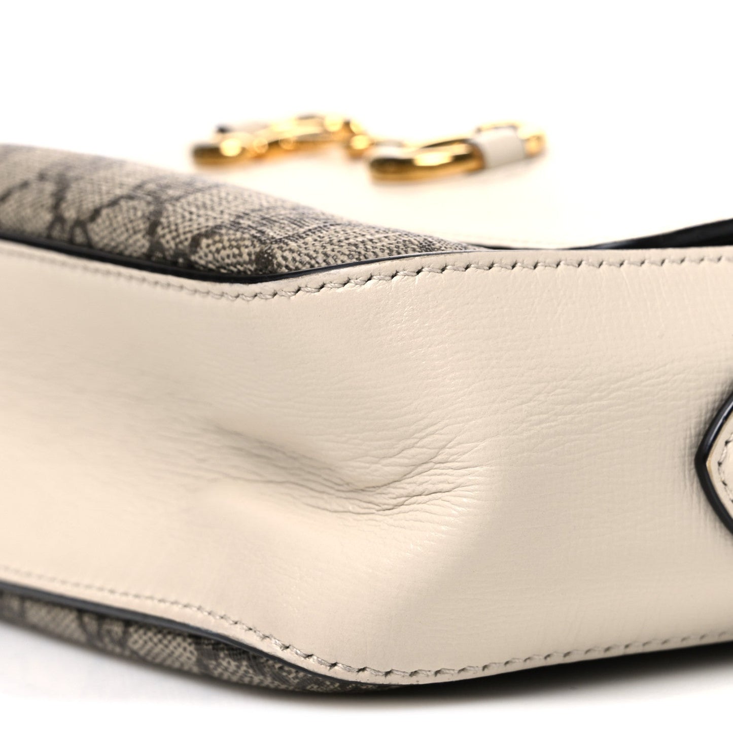 GG Supreme Monogram Small Horsebit 1955 Shoulder Bag Beige Mystic White