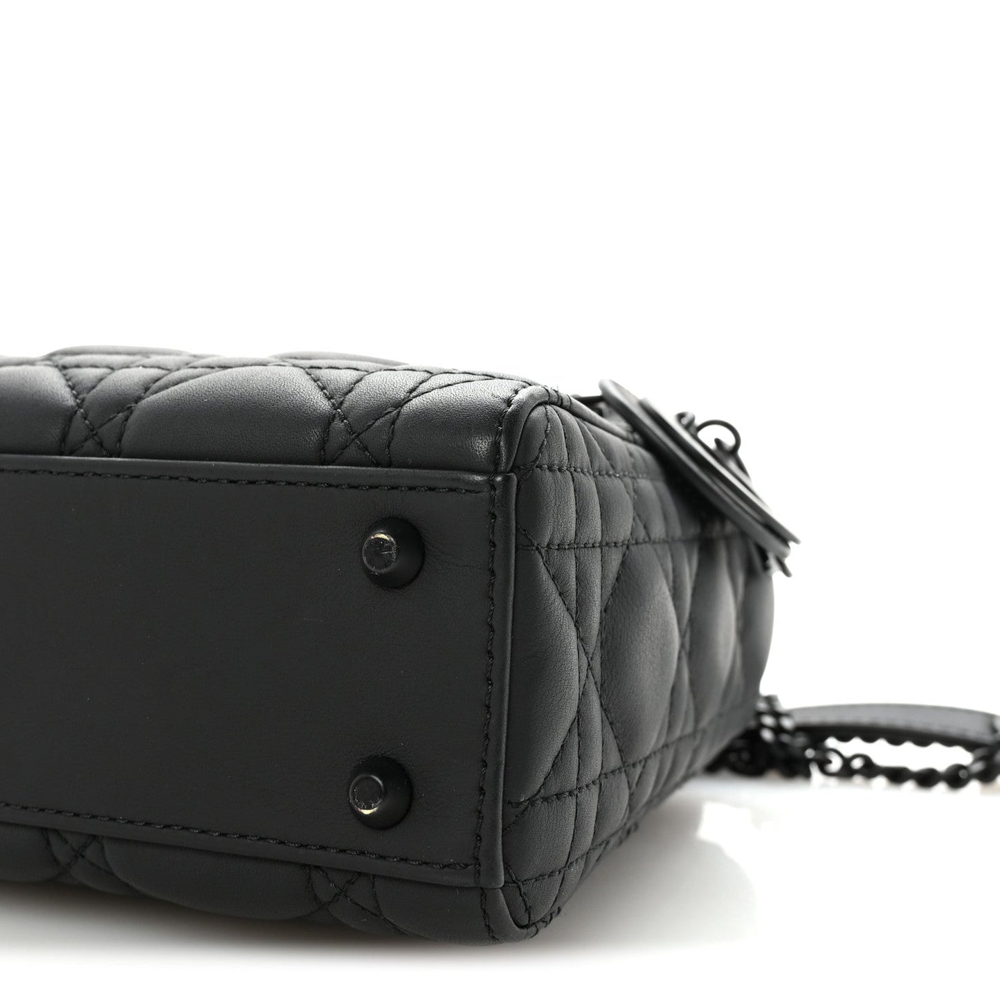 Ultra Matte Calfskin Cannage Mini Lady Dior Black
