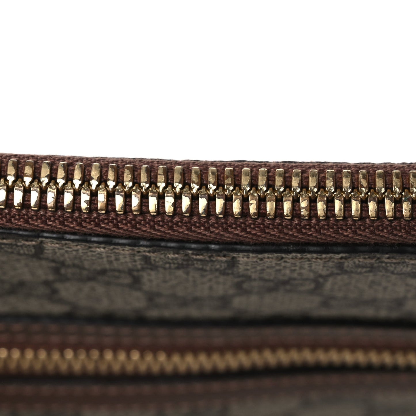 GG Supreme Monogram Azalea Calfskin Retro Interlocking G Flat Messenger Bag Beige Ebony Brown Sugar