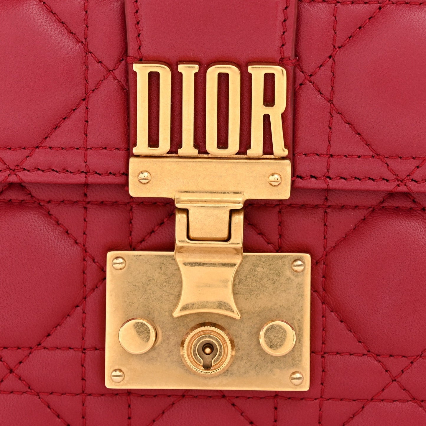Lambskin Cannage Large Dioraddict Flap Red