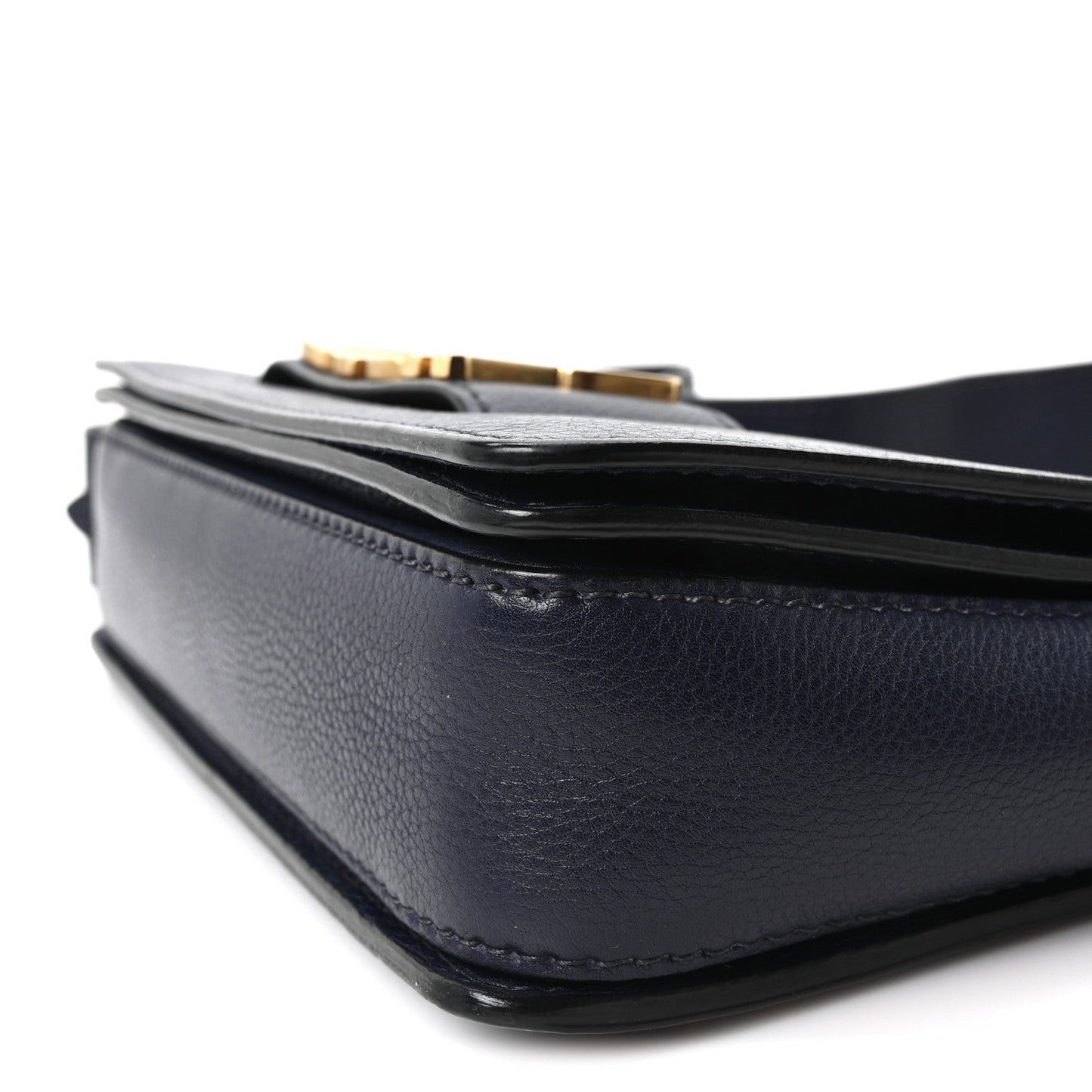 Grained Calfskin Dio(r)evolution Flap Bag Navy Blue