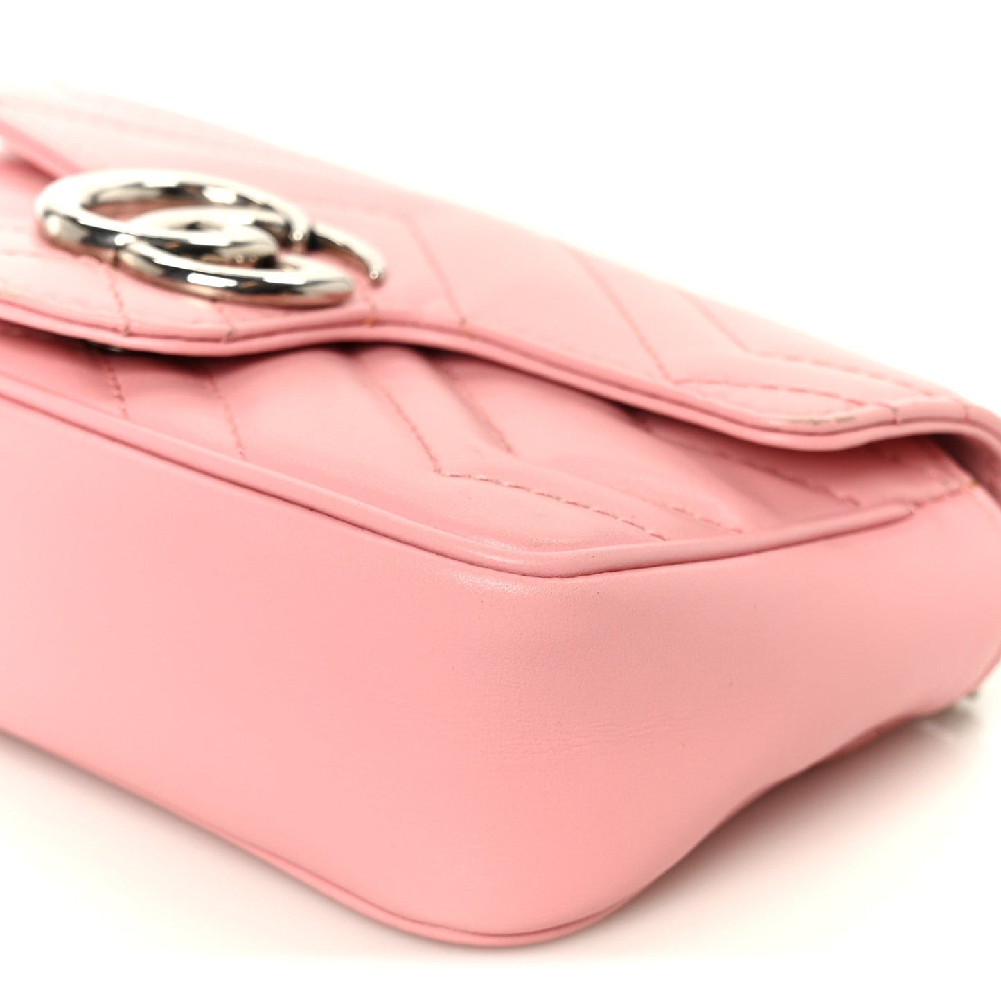 Calfskin Matelasse Super Mini GG Marmont Shoulder Bag Wild Rose