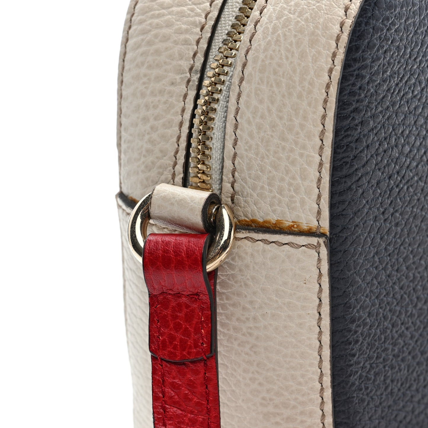 Dollar Calfskin Small Soho Disco Bag Blue Hibiscus Red Mystic White