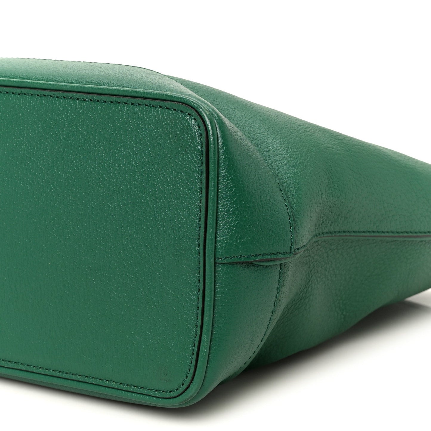 Textured Dollar Calfskin Medium Ophidia Shoulder Tote Bag Green