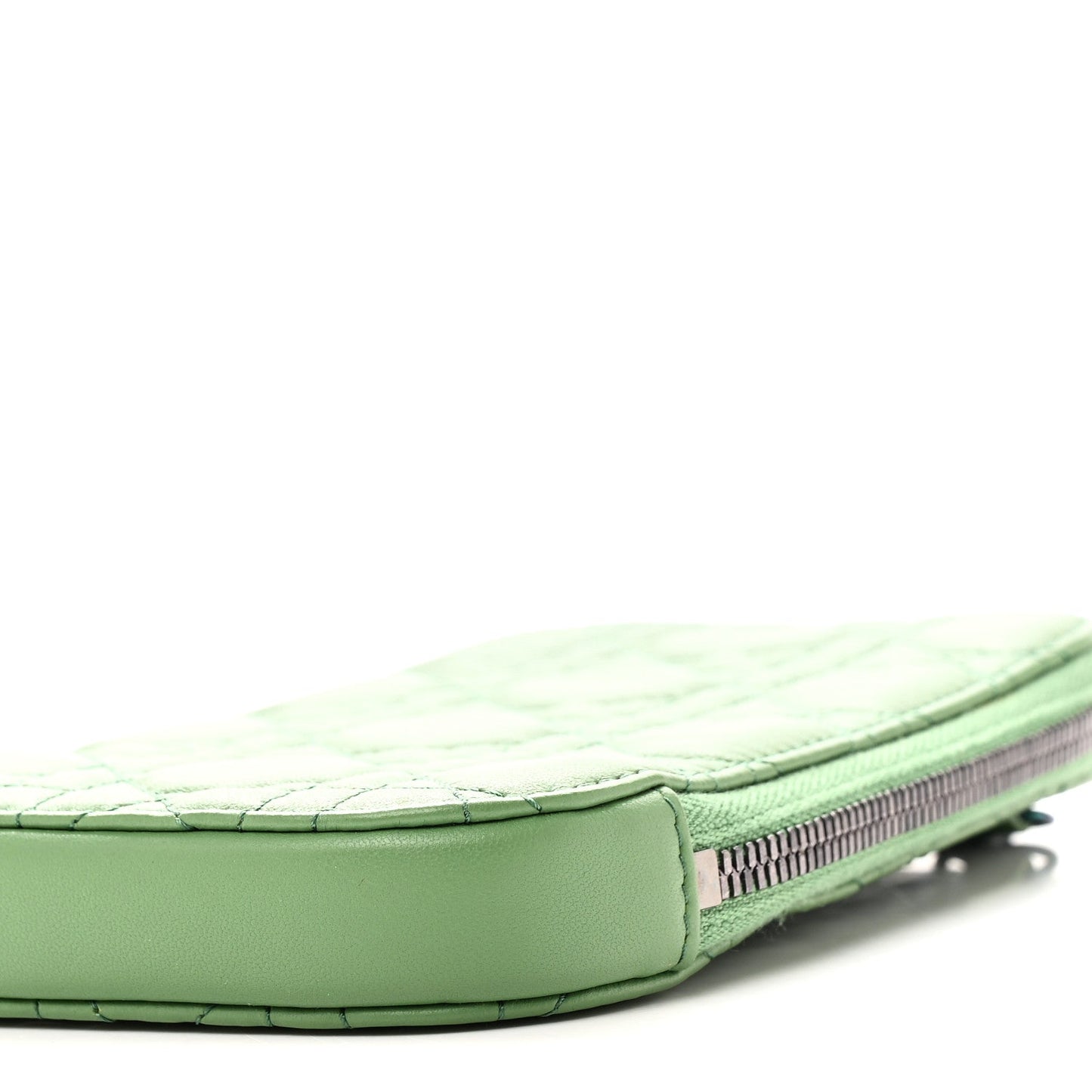Lambskin Cannage Lady Dior Phone Holder Jade Green