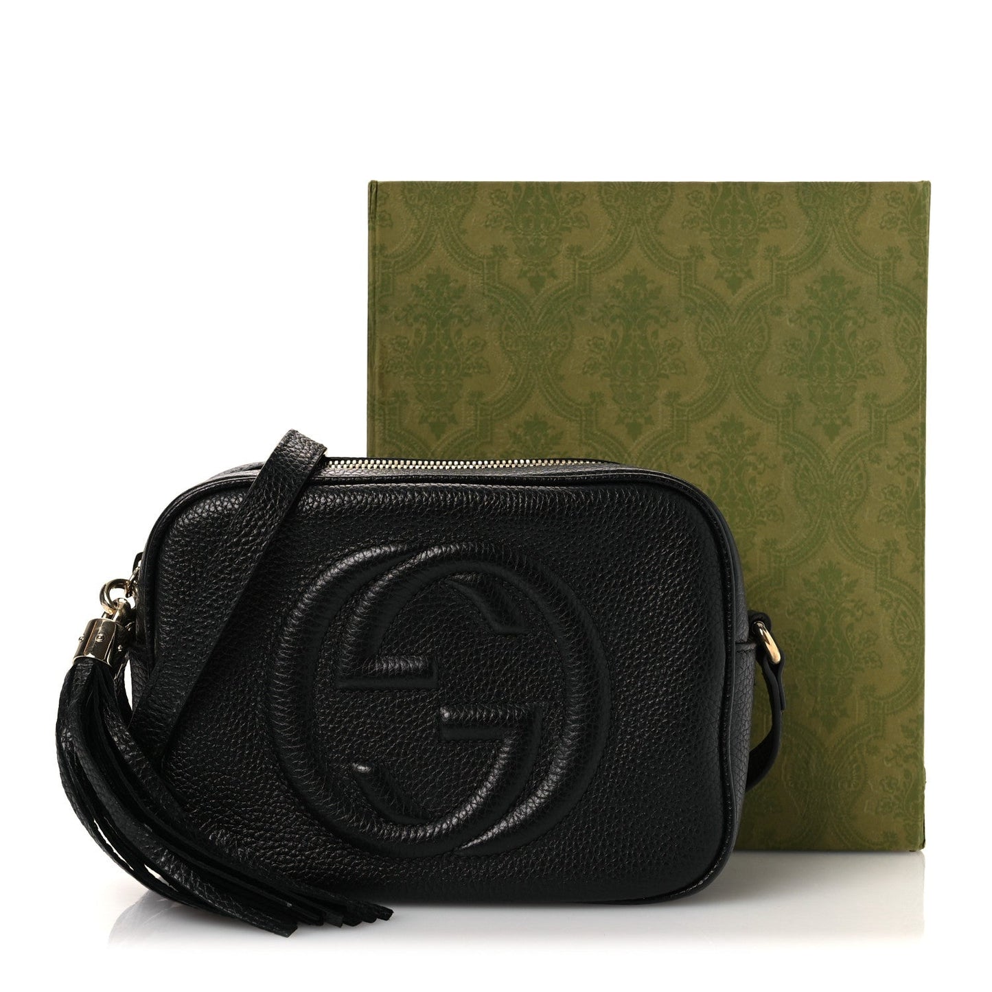 Pebbled Calfskin Small Soho Disco Bag Black