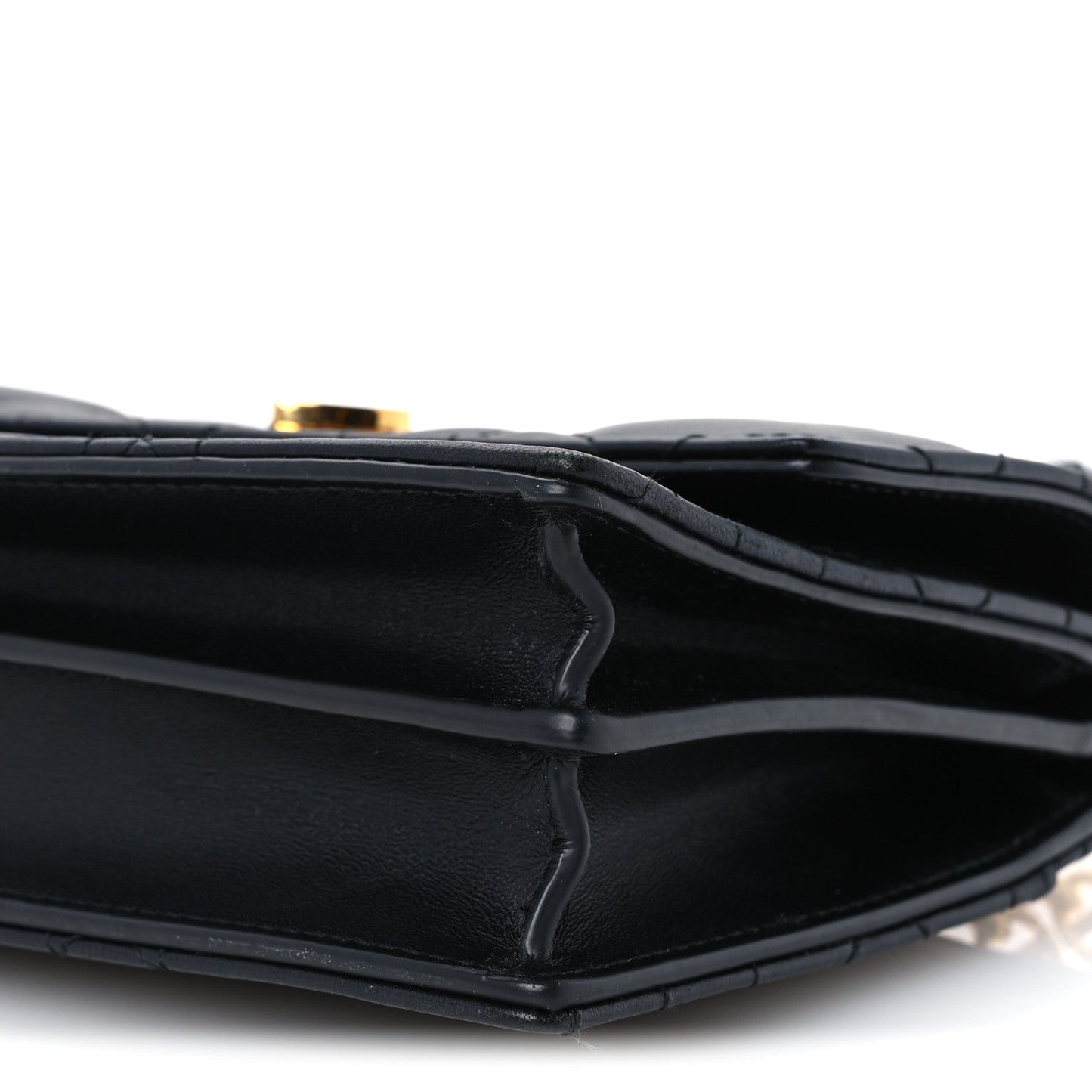 Lambskin Enamel Macrocannage Dioramour Mini Miss Caro Bag Black Red