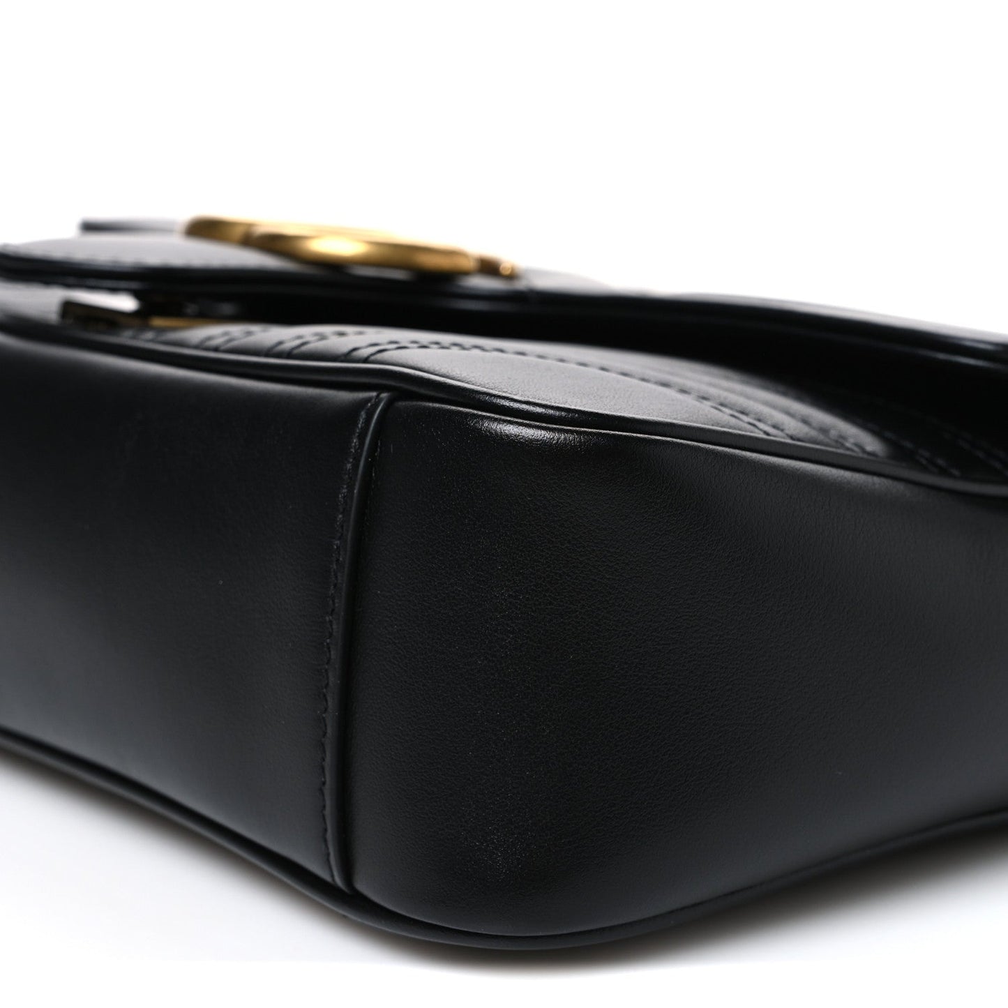 Calfskin Matelasse Small GG Marmont Shoulder Bag Black
