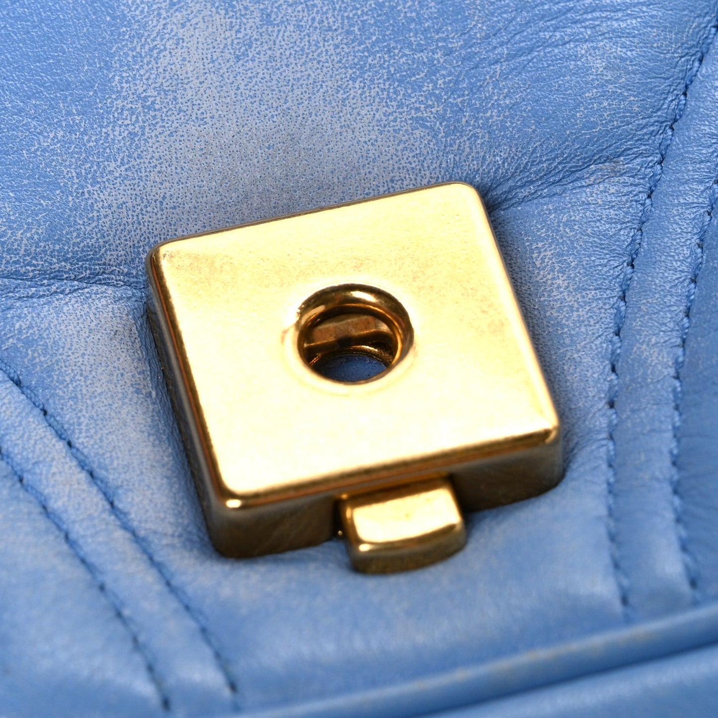 Calfskin Matelasse Mini GG Marmont Shoulder Bag Clear Sky Blue