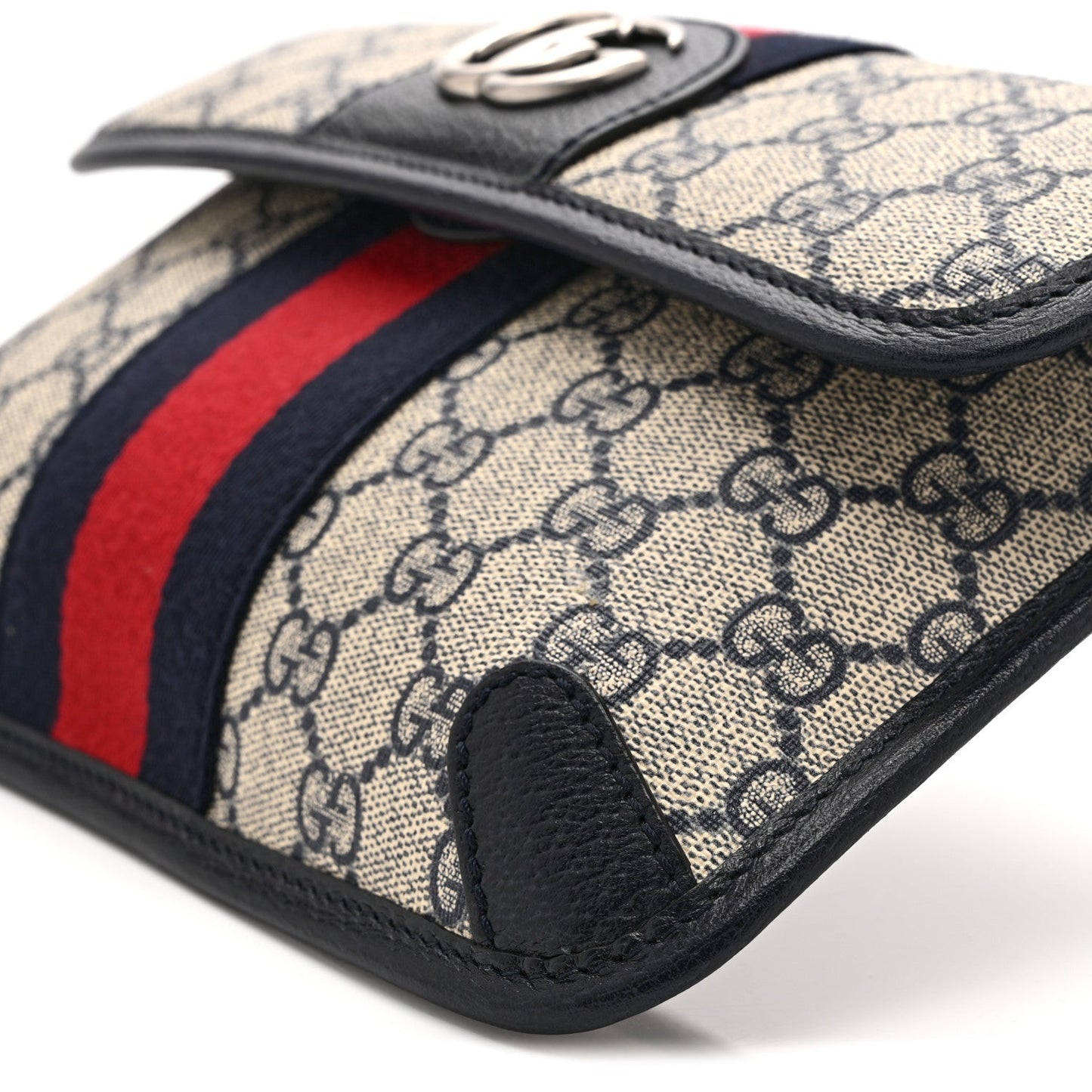 GG Supreme Monogram Web Small Ophidia Belt Bag 90 36 Beige Navy