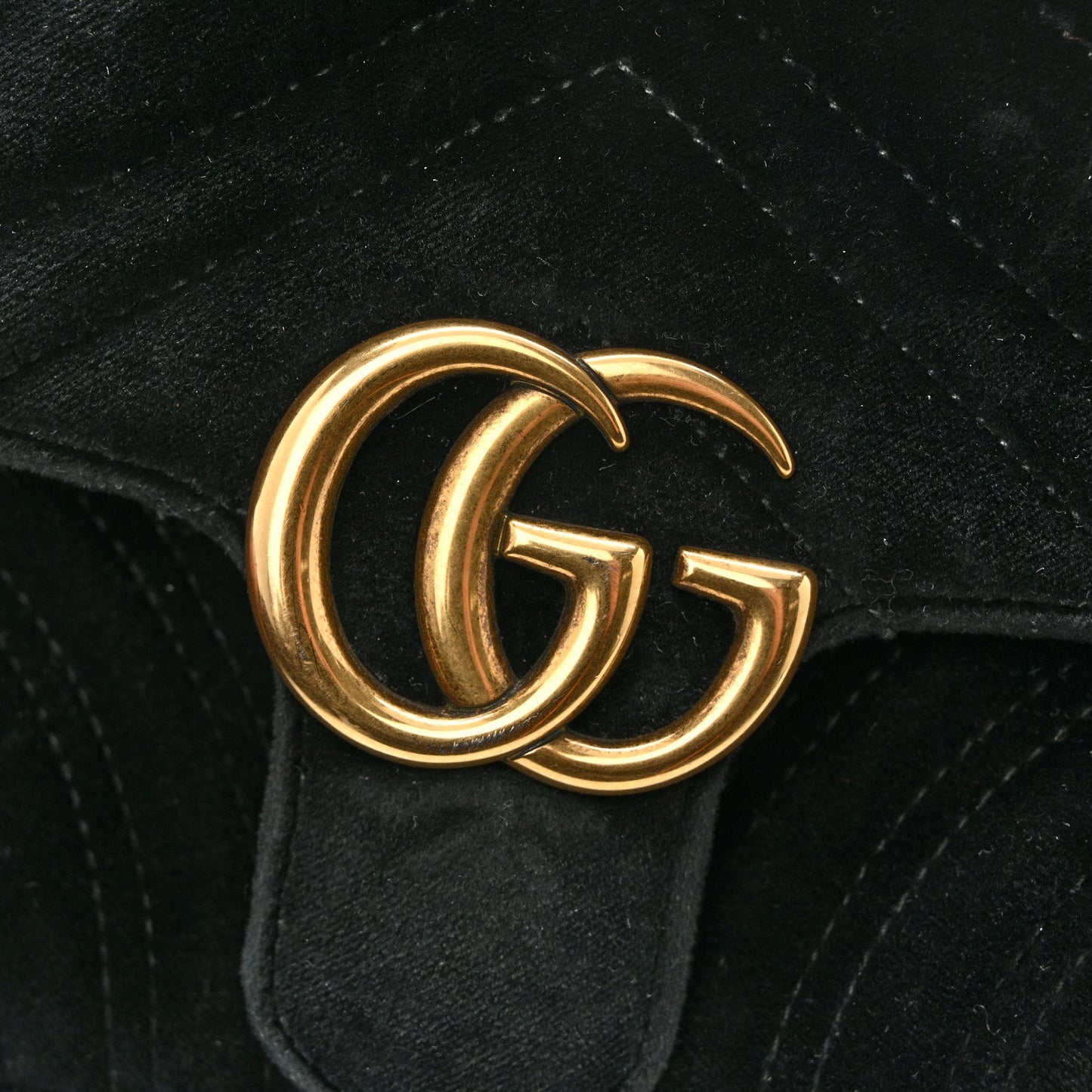 Velvet Matelasse Mini GG Marmont Shoulder Bag Black
