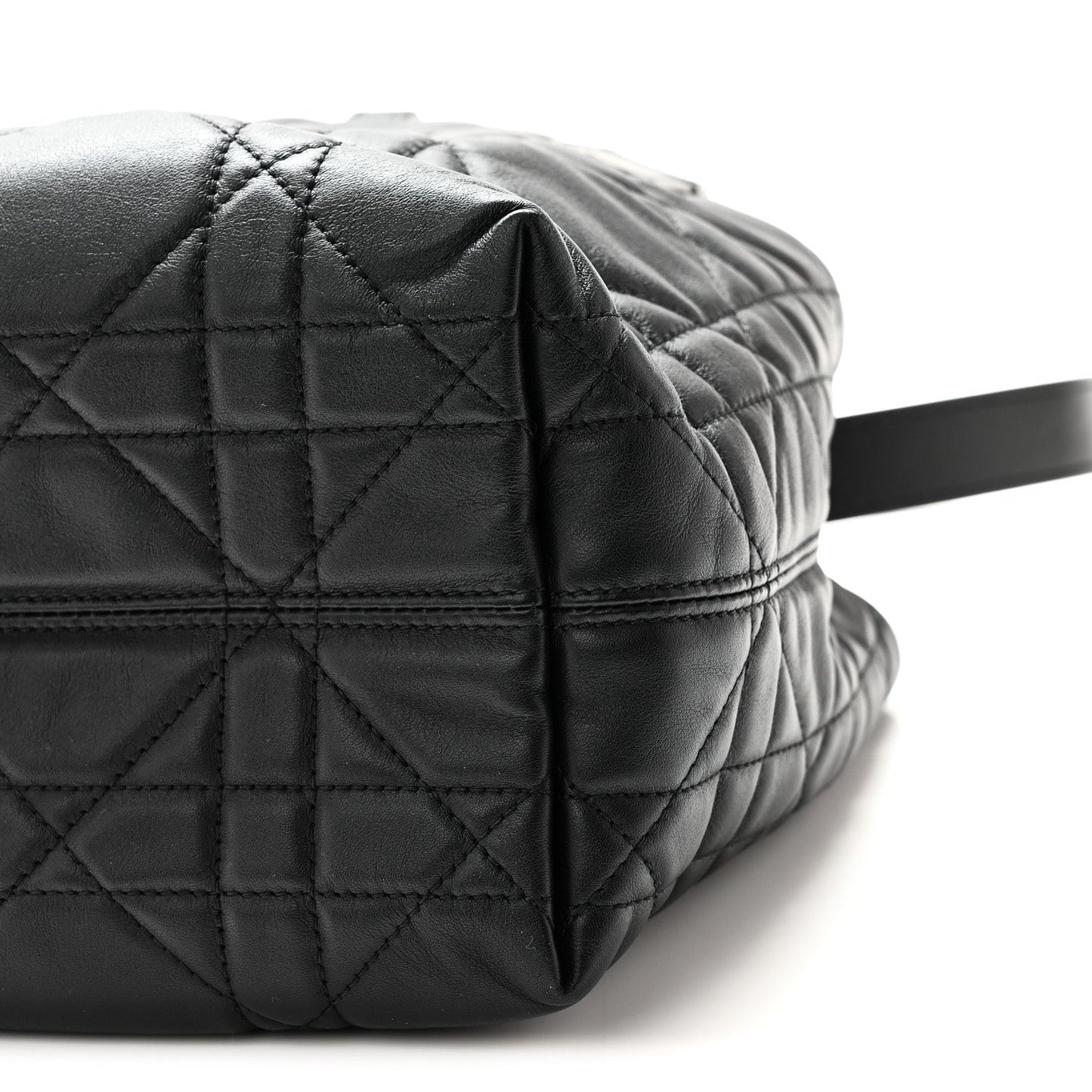 Calfskin Macrocannage Small Toujours Vertical Tote Black