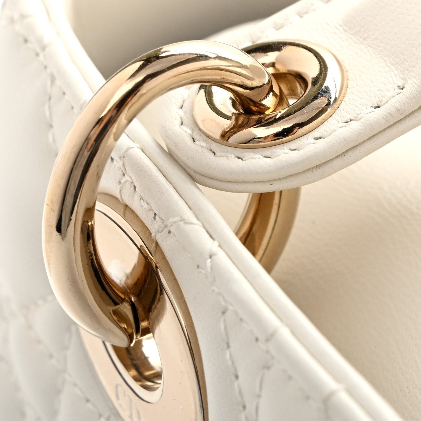Lambskin Cannage Small My ABCDior Lady Dior White
