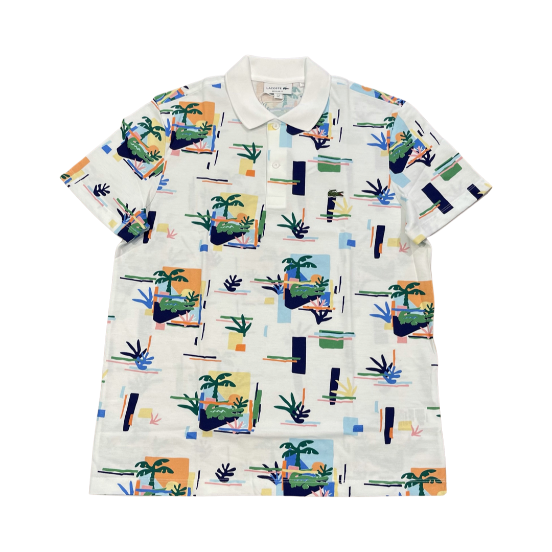 LACOSTE - POLO CLUB Hawaii STYLE SHIRT Men’s - WHITE